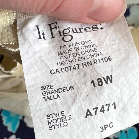 It Figures! Womens Floral Tankini Swim Top 18W Blue/White - Picture 4 of 5